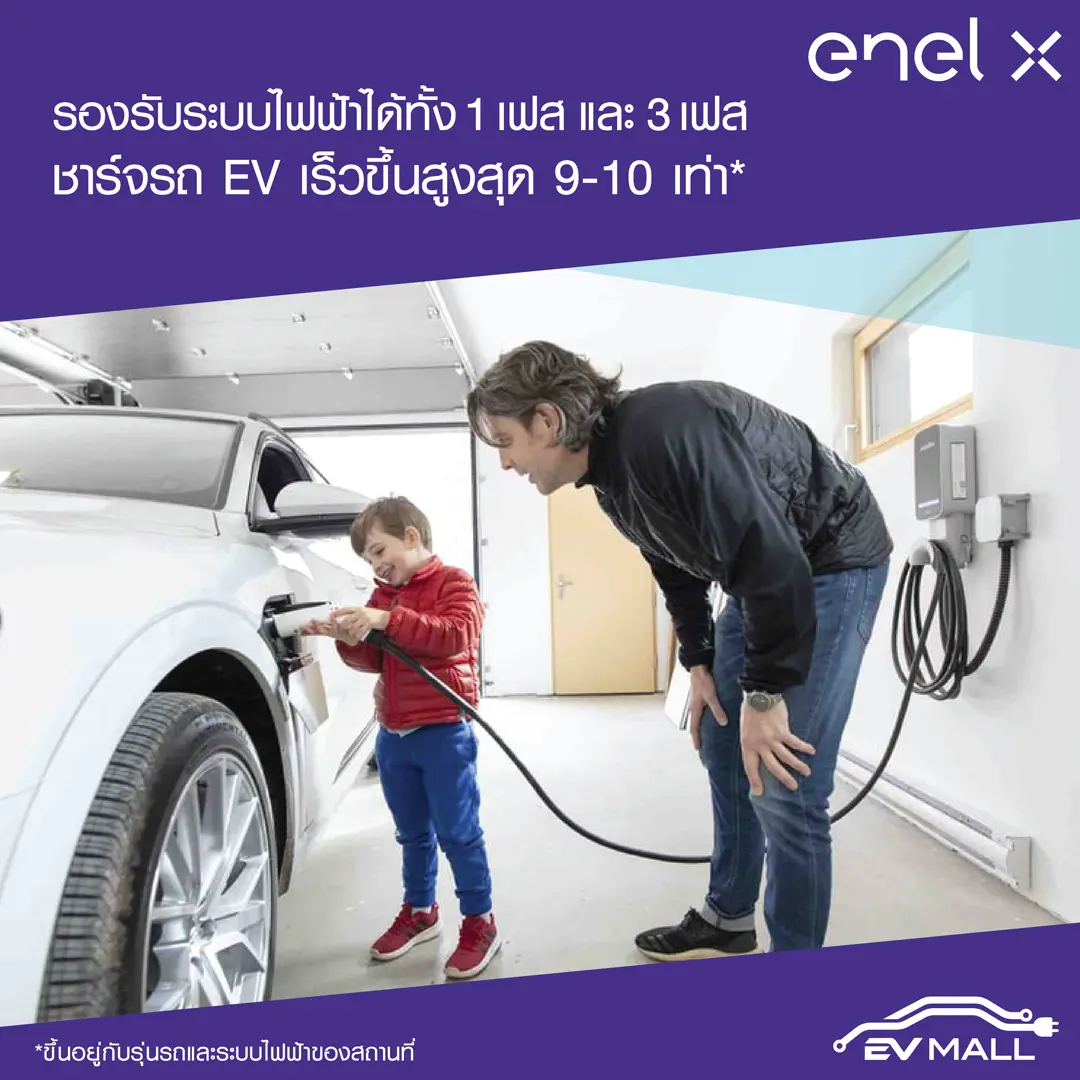 การรองรับระบบไฟฟ้าเครื่องชาร์จรถยนต์ไฟฟ้า enel x juicebox - evmall